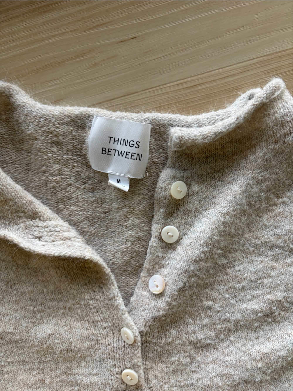 Things between quarter button up oatmeal sweater - Picture 2 of 2